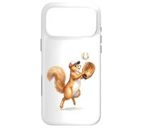 Carcasa para iPhone 17 Pro MAX Lindo Atrapador de Jugador de béisbol de Ardilla, Arte de Acuarela