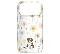 Carcasa para iPhone 17 Pro MAX Lindo Cachorro Border Collie Dandelion Dream Floral Garden