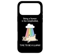 Carcasa para iPhone 17 Pro MAX Lindo Disfraz de Llama Arco Iris ser Humano es Demasiado complicado