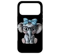 Carcasa para iPhone 17 Pro MAX Lindo Elefante Nerd con Gafas y Diadema Arte
