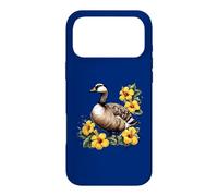 Carcasa para iPhone 17 Pro MAX Lindo Ganso Hawaiano Nene con Hibisco Amarillo