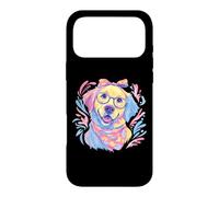 Carcasa para iPhone 17 Pro MAX Lindo Golden Retriever Dog Lover Gráfico Azul Gafas Floral