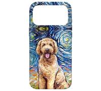Carcasa para iPhone 17 Pro MAX Lindo Goldendoodle Noche Estrellada Doodle Dog Art por Aja