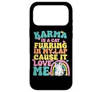 Carcasa para iPhone 17 Pro MAX Lindo Karma Es Un Gato Furring En Mi Regazo Porque Me Ama