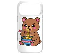 Carcasa para iPhone 17 Pro MAX Lindo Oso Ramen gráfico japonés Kawaii marrón Animal Arte