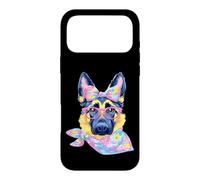 Carcasa para iPhone 17 Pro MAX Lindo Pastor Alemán Perro Amante Gráfico Rosa Gafas Floral