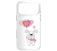 Carcasa para iPhone 17 Pro MAX Lindo Perro con un Globo de corazón Te Amo