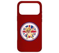 Carcasa para iPhone 17 Pro MAX Lindo Perro Labrador Gracioso Bandera de Inglaterra Reino Unido Dabbing