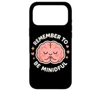 Carcasa para iPhone 17 Pro MAX Lindo Personaje de Cerebro Remember to Be Mindful