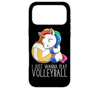 Carcasa para iPhone 17 Pro MAX Lindo Unicornio De Voleibol I Just Wanna Play Volleyball