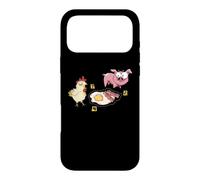 Carcasa para iPhone 17 Pro MAX Línea Policial No Cruzar Cerdo Y Pollo Comida Divertida