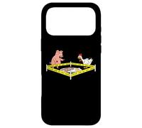 Carcasa para iPhone 17 Pro MAX Línea Policial No Cruzar Cerdo Y Pollo Comida Divertida