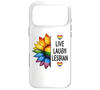Carcasa para iPhone 17 Pro MAX Live Laugh Lesbian Sign,Gay Pride Flag Funny Lesbian Pride