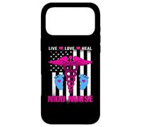Carcasa para iPhone 17 Pro MAX Live Love Heal NICU Nurse American Flag Nursing Nurses