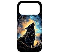 Carcasa para iPhone 17 Pro MAX Lobo Aullando Espacio Galaxia Estrellas Lobos Animal