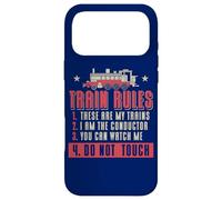 Carcasa para iPhone 17 Pro MAX Locomotora Fan Funny Train Rules Quote Railroad Model Train