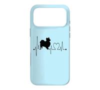 Carcasa para iPhone 17 Pro MAX Los Perros Papillon Dog My Heartbeat EKG Son mis Amantes de los Perros cardiovasculares