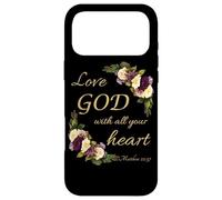 Carcasa para iPhone 17 Pro MAX Love God with All Your Heart - Christian Faith Women Flowers