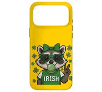 Carcasa para iPhone 17 Pro MAX Lucky Irish Raccoon with Green Sunglasses and Gum