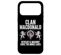 Carcasa para iPhone 17 Pro MAX Macdonald Clan Scottish Name Escudo de Armas Familia de tartán