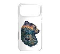Carcasa para iPhone 17 Pro MAX Majestic Bear Mountain River Wildlife Exposición Doble Excursionistas