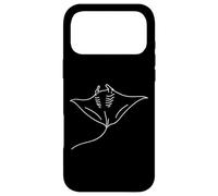 Carcasa para iPhone 17 Pro MAX Mantarraya Arte Lineal Océano Fauna Marina
