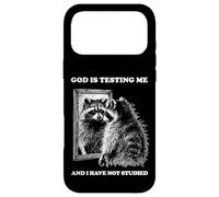 Carcasa para iPhone 17 Pro MAX Mapache, el Señor/Dios me está probando y no he estudiado