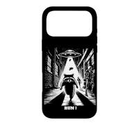 Carcasa para iPhone 17 Pro MAX Mapache huyendo del OVNI, Humor de Ciencia ficción, perseguido por Extraterrestres