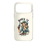 Carcasa para iPhone 17 Pro MAX Marfa TX USA Cowgirl con diseño de Pistola Estilo Occidental