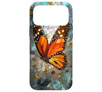 Carcasa para iPhone 17 Pro MAX Mariposa Monarca teñida Art Deco Vintage