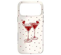 Carcasa para iPhone 17 Pro MAX Martini Glass Pink Olive Bartender and Hearts Cóctel Beige