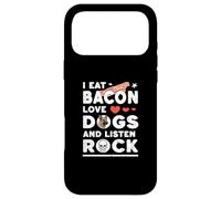 Carcasa para iPhone 17 Pro MAX ME como Tocino Amo Perros Y ESCUCHO MÚSICA Rock Vibraciones de Libertad
