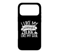 Carcasa para iPhone 17 Pro MAX Me Gusta mi café Negro como mi Alma Cita Divertida