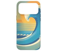 Carcasa para iPhone 17 Pro MAX Medio Siglo Moderno Retro Minimalista Puesta de Sol océano Playa Ola