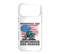 Carcasa para iPhone 17 Pro MAX Memorial Day Remember Our Heroes Bandera de Estados Unidos