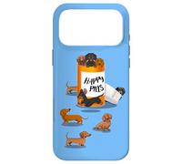 Carcasa para iPhone 17 Pro MAX Mens Womens Funny Happy Pills Tan Black Dachshund Lover