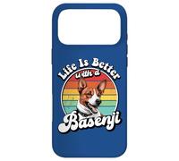 Carcasa para iPhone 17 Pro MAX Mens Womens Funny Retro Vintage Life Is Better Basenji Lover