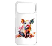 Carcasa para iPhone 17 Pro MAX Mens Womens Girls Colorful Paint Splash Cute Show Pig Lover