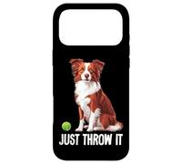 Carcasa para iPhone 17 Pro MAX Mens Womens Kids Cute Just Throw It Red Border Collie Lover