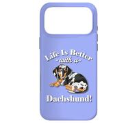 Carcasa para iPhone 17 Pro MAX Mens Womens Kids Funny Life Is Better Dapple Dachshund Lover