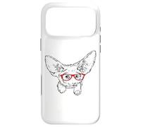 Carcasa para iPhone 17 Pro MAX Mens Womens Kids Red Glasses Illustration Fennec Fox Lover