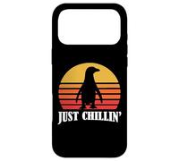 Carcasa para iPhone 17 Pro MAX Mens Womens Kids Retro Vintage Just Chillin' Penguin Lover