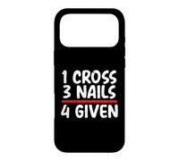 Carcasa para iPhone 17 Pro MAX Mensaje bíblico Cristiano 1 Cruz 3 Clavos 4 Dado Cristiano