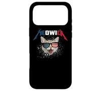 Carcasa para iPhone 17 Pro MAX Meowica USA American Flag Cat Funny Patriotic 4th of July