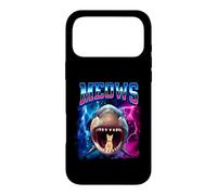 Carcasa para iPhone 17 Pro MAX Meows Cat Shark Mouth 80s Bootleg Sharks Funny Cats Lover