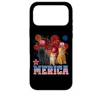 Carcasa para iPhone 17 Pro MAX Merica Cats American Flag Firework Patriotic 4th of July Cat