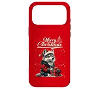Carcasa para iPhone 17 Pro MAX Merry Christmas Wolf Santa Hat Animal Cute Xmas Holiday