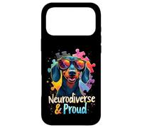 Carcasa para iPhone 17 Pro MAX Mes de concienciación sobre el Autismo Neurodiversidad Dachshund