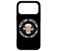 Carcasa para iPhone 17 Pro MAX Messy Bun Coffee Run Momlife Cafeine Baristas Coffee Lover