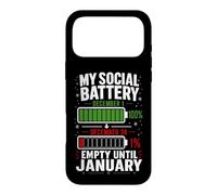 Carcasa para iPhone 17 Pro MAX Mi batería Social vacía hasta enero Navidad Divertida
